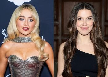 Sabrina Carpenter Gives Millie Bobby Brown Furry Handcuffs for ‘Being Too Hot’ at Short n’ Sweet Tour